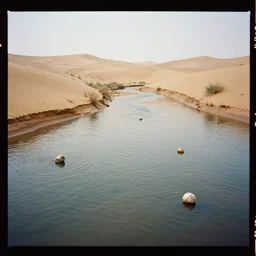 kodak portra 4 0 0 photographic and realistic, a desert, detailed, octane render, unreal engine, 4 k, artstation, hyper realistic, wide angle, floor flooded, how a river, objects that float, 3 5 mm, sharp focus, soft light, volumetric light, in the style of gregory crewdson