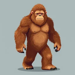 full portrait of bigfoot, digital illustration