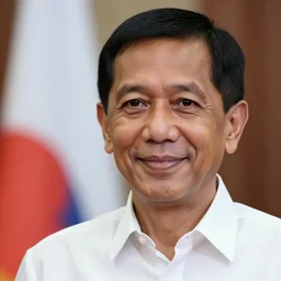 photo of president joko widodo with simple smile and clean shaved, paint, detailed, digital art, artstation, portrait, hd 4 k, leyendecker