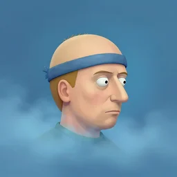 jesse pinkman's head coming out of a blue mist, trending on artstation, profile pic, centered, accurate anatomy, highly detailed, digital art,