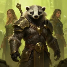 epic professional digital art of male orc honey badger druid, chartreuse ambient light, painted,, heroic, mythic, detailed, intricate, leesha hannigan, wayne haag, reyna rochin, ignacio fernandez rios, best on artstation, cgsociety, epic, stunning, gorgeous, much wow, cinematic