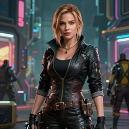 kate beckinsale weared as dnd thief, in cyberpunk 2077 screenshot, 4k, rtx