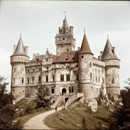 the real dracula's castle abandoned, romania photo taken in 1 9 2 0 s