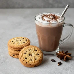 cookies and hot chocolate, food photography, cozy