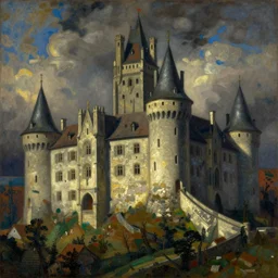 medieval castle, by Franz Marc