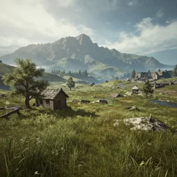 a landscape of skyrim, unreal engine 5, photorealism