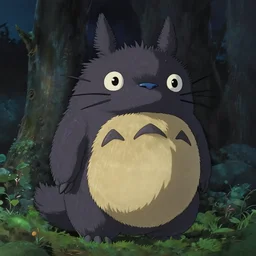 mysteruous creature made by studio ghibli ( in the night ), 8 k, high details, high quality, beautiful scene, smooth, detailed creature,