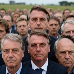 a farm of human heads that look like Jair Messias Bolsonaro, Simon Stalenhag, Wadim Kashin, 4K, cinematic
