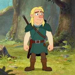 Geralt of Rivia in the style of Wallace and Gromit animation