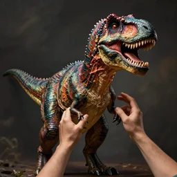 a t-rex dinosaur with human arms, a t-rex dinosaur with the arms of a human, a t-rex dinosaur that has human arms instead of dinosaur arms