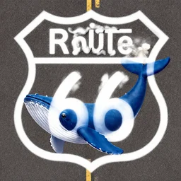 Route 66 blue whale,