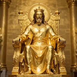 god sitting in he's throne, high definition, vibrant, gold