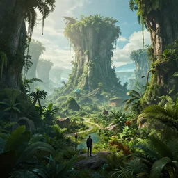 a distant colony reclaimed by jungle, photo by beeple and chris foss and ian mcque and simon stalenhag, trending on artstation, photorealistic lighting, octane render, 4 k, hd