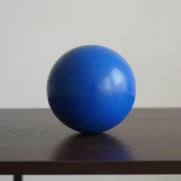 a blue ball on a table, art by Alvaro Castagnet