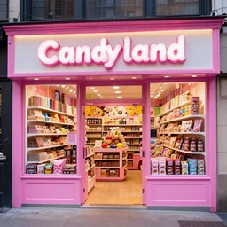 big candyland shop, chocolate shop, snacks shop in time quare