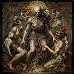the platonic ideal of ultimate carnage - art by brock hofer, detailed, intricate, hyperrealism, intense, scary by artgerm and greg rutkowski and alphonse mucha