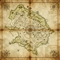 detailed treasure map | high fantasy | by giotto