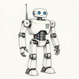 line drawing of a robot by paul richards