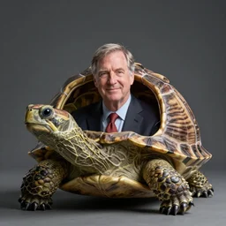 mitch mcconnell inside of a turtle shell, octane render, unreal 5 engine