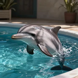 a dolphin in a hot tub