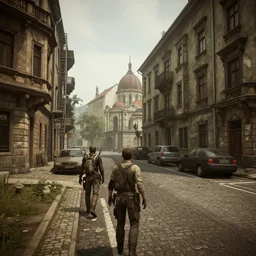fallout 5 set in budapest, 8 th district, game screenshot, 4 k, high detail