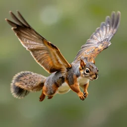 A flying squirrel with wings in the style of Winx