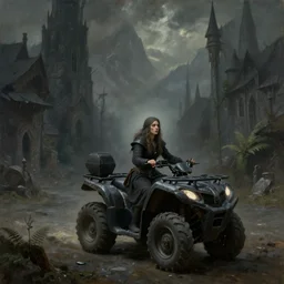female dwarven smith atvthe city square of the dwarven metropolis of streams and ferns, located between the mountains. oil painting by award - winning visual concept artist, gothic horror, impressionism, depth of field, backlighting, minimalism