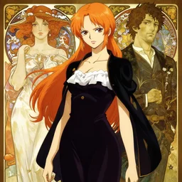 anthropomorphic by eiichiro oda, makoto shinkai, alphonse mucha, art by artgerm and greg rutkowski, best of behance, concept art, matte, sharp focus, orange hair, elegant, adolphe bouguereau, annie leibovitz, stanley kubrick, hdr,