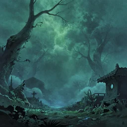 a traditional matte painting background art from ethereal and hauntingly beautiful science fiction anime film, a hd screenshot of background art