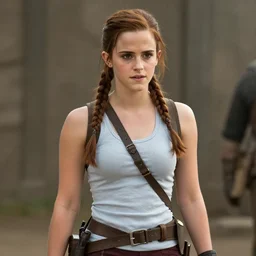 emma watson is lara croft in realistic style