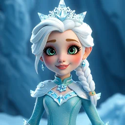 jeff bezos ice queen princess, cute, insanely detailed, octane render, volumetric lightening, featured on cgsociety, dinsey style, full body shot