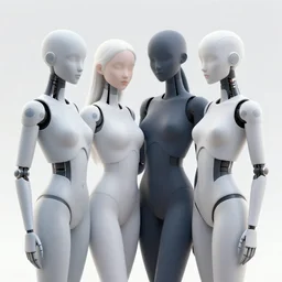 polyamorous stylized cyborgs