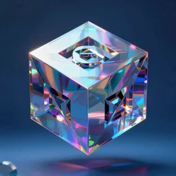 hyperrealistic 3d render neo-surreal metatron's cube rotating iridescent escher dali octane moody blue lighting low angle hd 8k sharp shallow depth of field