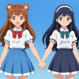 hila klein holding hands with keemstar, anime style, digital art, cure, teddy fresh
