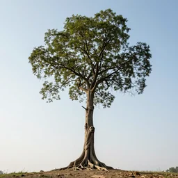tree, in the distance, with a twisted trunk, leading up into the sky. 8 k