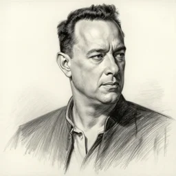 charcoal preliminary underdrawing linework drawing of tom hanks, by james gurney, michelangelo, da vinci