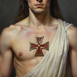 guardian from alpha flight, marvel comics, closeup portrait, sci fi, fantasy, intricate, with german iron cross on bare chest, elegant, loin cloth, highly detailed, oil painting, artstation, concept art, matte, sharp focus, illustration, hearthstone, art by earl norem