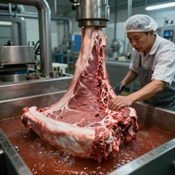 industrial process of human meat, realistic, real footage leaked to the public, hdr, clear image, hdd, dynamic lighting,