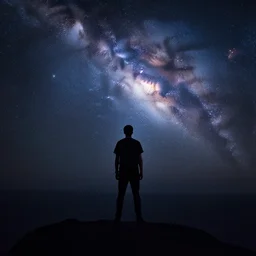 a man looking into the endless expanse of the universe