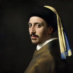 high - quality portrait of saddam hussein by johannes vermeer, oil on canvas.