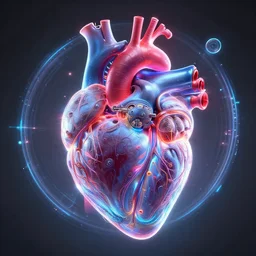 medical heart! anatomy, electron tube stargate portal, mass effect, tron, neon, hyper realistic, concept art, high key lighting, intricate, hyper detailed, smooth, high contrast, neon, volumetric lighting, octane, raytrace, ethereal, symmetrical, moebius, greg rutkowski, huifeng huang, artgerm, beeple, jim lee