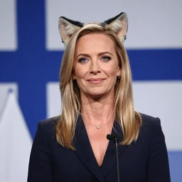 finland prime minister sanna marin as a catgirl
