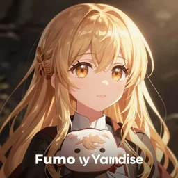 fumo plush of a yandere, anime girl