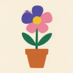 flower in a pot but minimalistic concept art by frank stella gilleard james, whalen tom, colorful, soft light, trending on artstation, minimalism