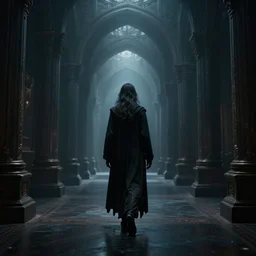 a wandering soul in the corridors of dream and anti - life, dark art, epic, 4 k, 3 d
