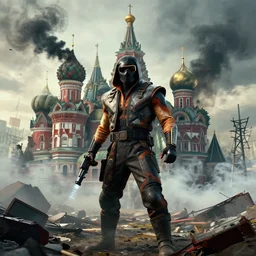 photo of smoke from mortal kombat 1 in post - apocalyptic russia, realistic, y 2 k, vhscore, variousxyz