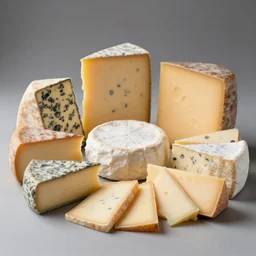 An assortment of delicious cheeses