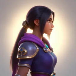 side - profile rendered portrait, maya ali as a sorcerer, bright backlit, key lighting, smooth, gaudy colors, octane render aesthetic, dota character concept art render, official fanart behance hd artstation by jesper ejsing, by rhads and makoto shinkai and lois van baarle and ilya kuvshinov and rossdraws