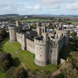 caernarfon castle. aerial photograph. award winning photography