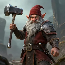 dwarf wielding a hammer, 8 k, hyperrealistic, dragon slayer, hyperdetailed, fantasy portrait by laura sava